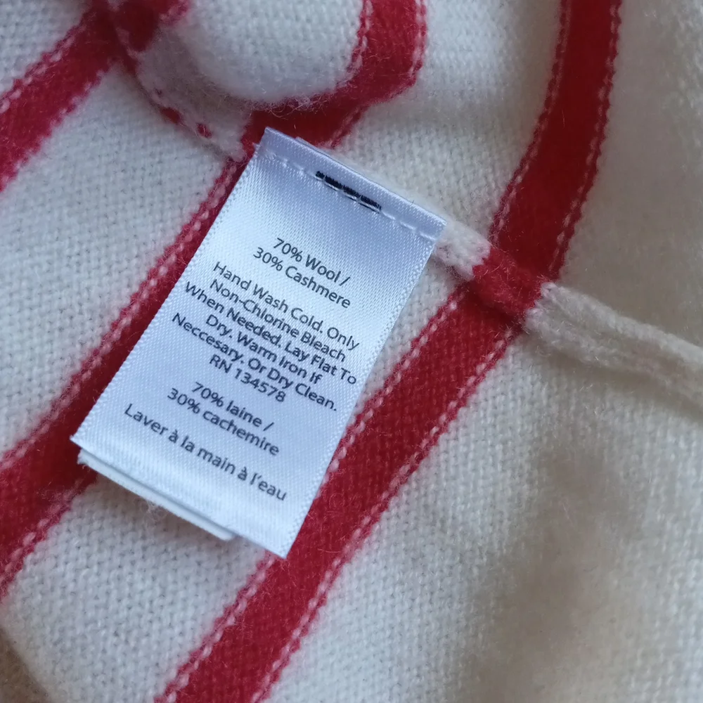 Vineyard Vines Cream and Red Striped Sweater - Picture 7 of 7